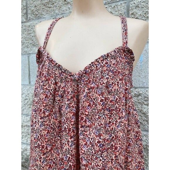 Universal Thread Women's Sleeveless Short Pintuck Dress Pink Floral XL - Picture 2 of 7